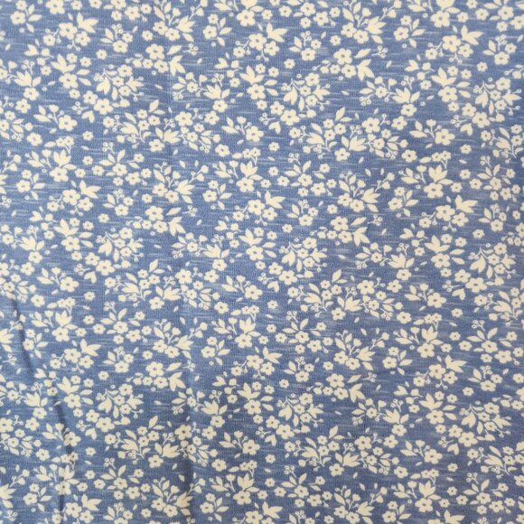 Time and Tru Womens Top Blue White Floral XXXL 22 Short Sleeve Stretch - Picture 5 of 8